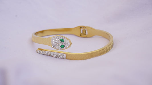 Snake Design Studded Bangle-Style Bracelet