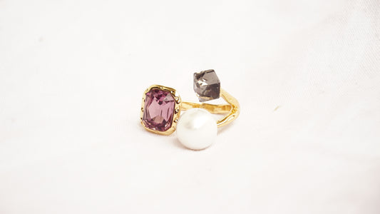 Three Stone with Diamond And Pearl For Women