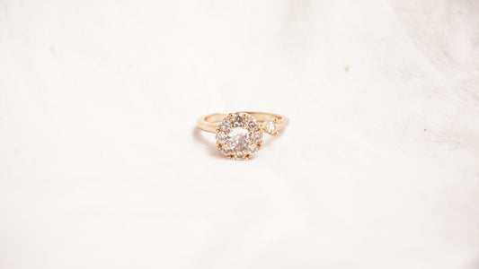 Snowflake Round Cut Diamond Ring