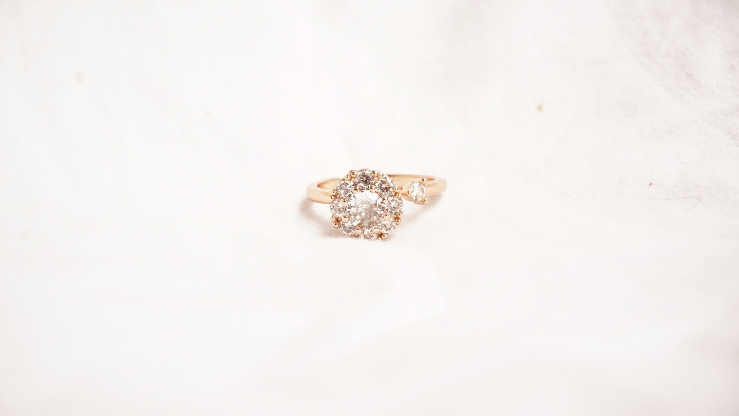 Snowflake Round Cut Diamond Ring