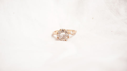 Snowflake Round Cut Diamond Ring