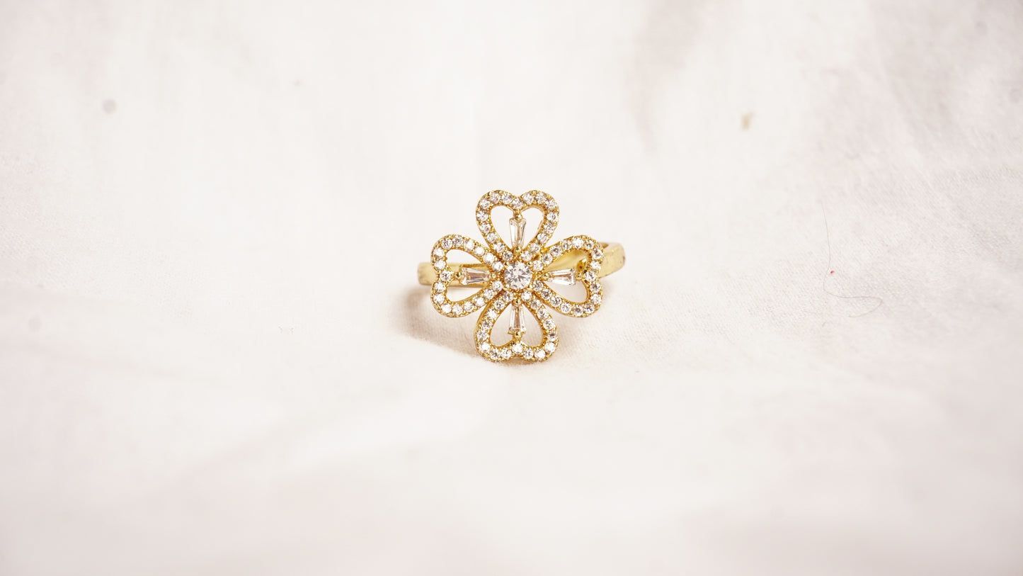 4 Heart Ring for women Clover Spinning Adjustable Rings