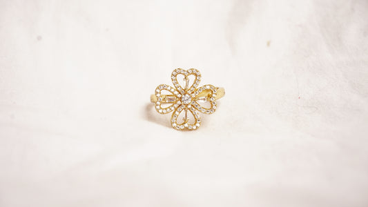 4 Heart Ring for women Clover Spinning Adjustable Rings