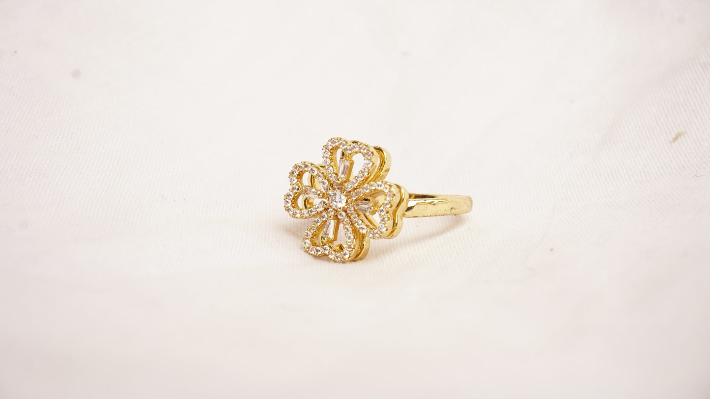 4 Heart Ring for women Clover Spinning Adjustable Rings