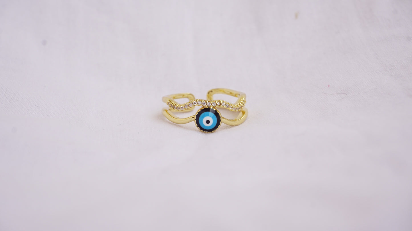 Evil Eye Ring With Rhinestone