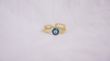 Evil Eye Ring With Rhinestone