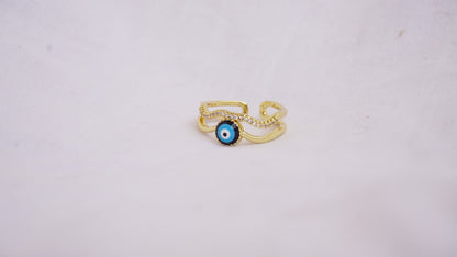 Evil Eye Ring With Rhinestone
