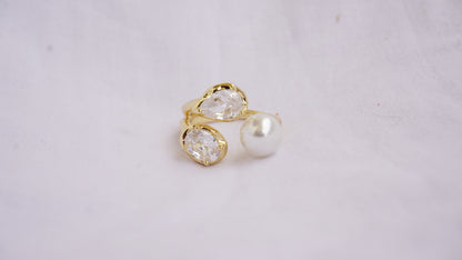 3 Stone Open Band Diamond Ring