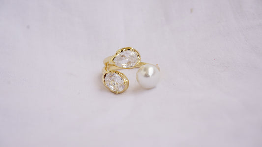 3 Stone Open Band Diamond Ring