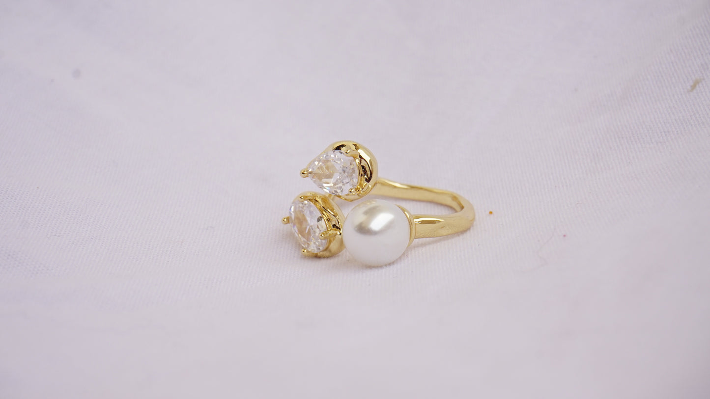 3 Stone Open Band Diamond Ring