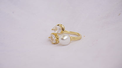 3 Stone Open Band Diamond Ring