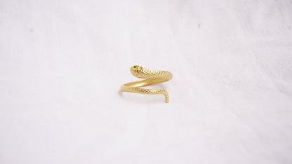 Adjustable Gold Plated Snake Ring
