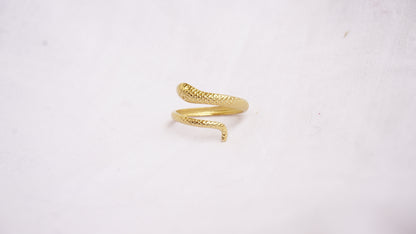Adjustable Gold Plated Snake Ring