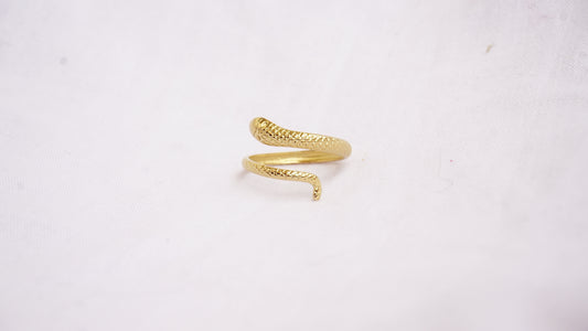 Adjustable Gold Plated Snake Ring