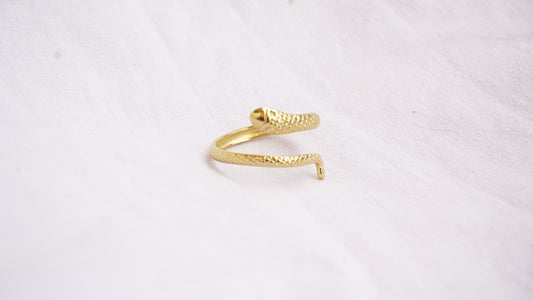 Adjustable Gold Plated Snake Ring