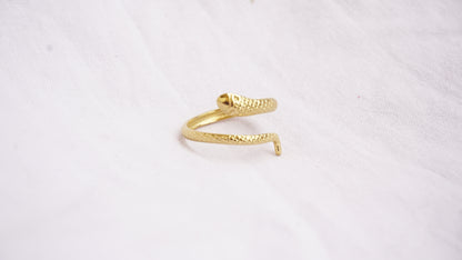 Adjustable Gold Plated Snake Ring