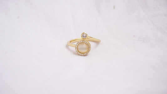 Cat's Eyes Ring Opal Spinnable 925 Sterling Silver