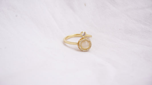 Cat's Eyes Ring Opal Spinnable 925 Sterling Silver