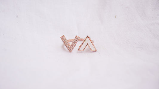 Open Ring for Women Simple Adjustable Letter V Ring