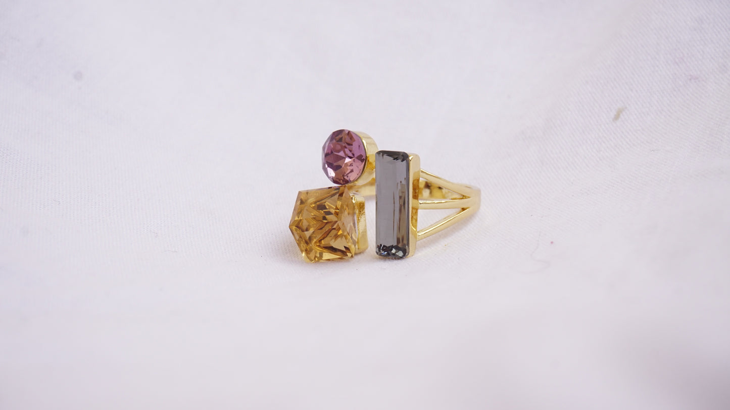 Open Band Pink Brown Diamond Ring