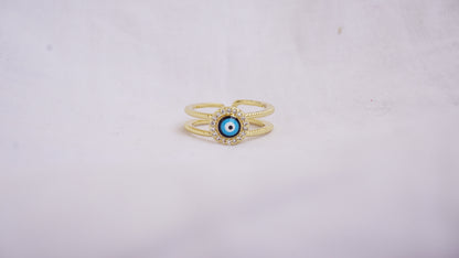 Turkey Blue Eye Ring Classical Adjustable Evil Eye Open Ring For Women