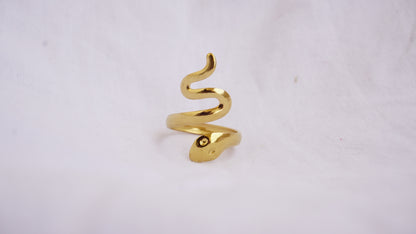 Snake Design Finger Ring Copper Gold Plated Ring