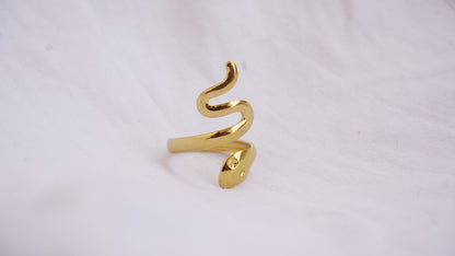 Snake Design Finger Ring Copper Gold Plated Ring