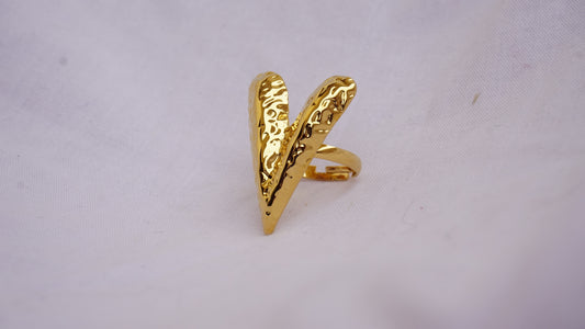 Gold Color Irregular Heart Ring for Women