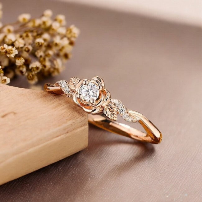 Rose Shape Proposal Ring For Women