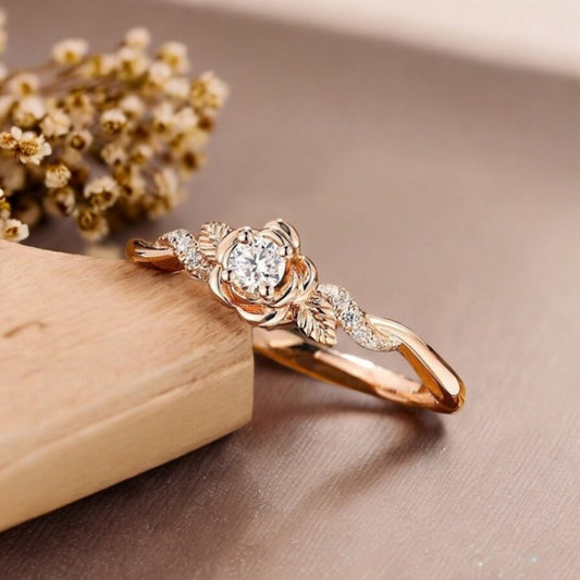 Rose Shape Proposal Ring For Women