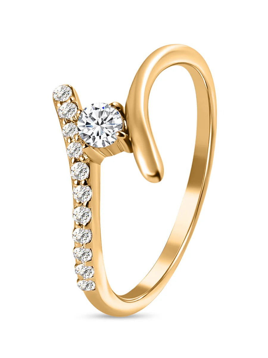 Solitaire Crossover Diamond Ring