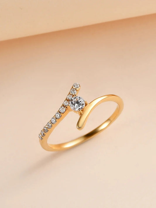 Solitaire Crossover Diamond Ring