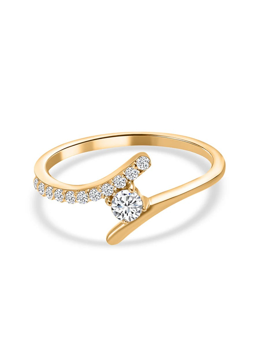 Solitaire Crossover Diamond Ring