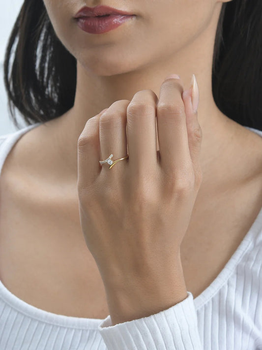 Solitaire Crossover Diamond Ring