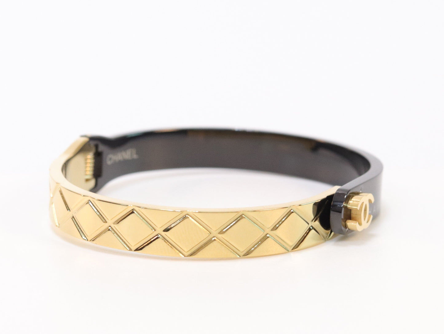 Half n Half gold black cross band style bracelet