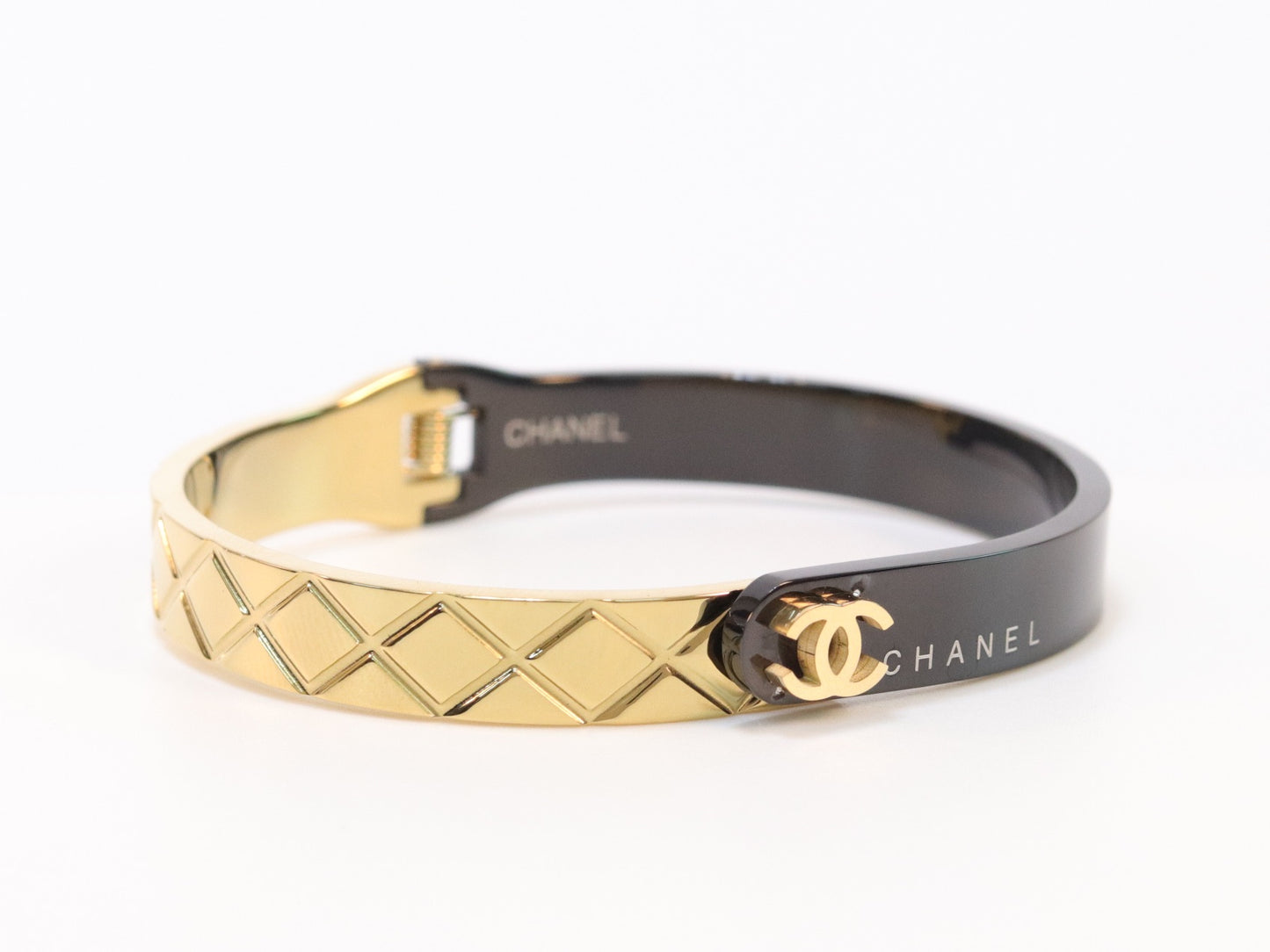 Half n Half gold black cross band style bracelet