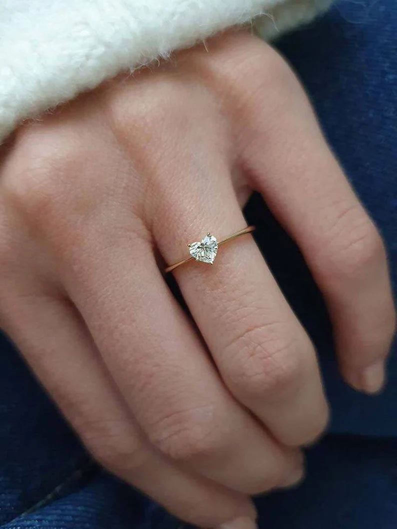 0.5 CT Heart Cut Diamond Engagement Ring