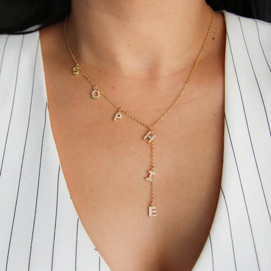 Dainty Silver Initial Birthstone Necklace Gift For Her