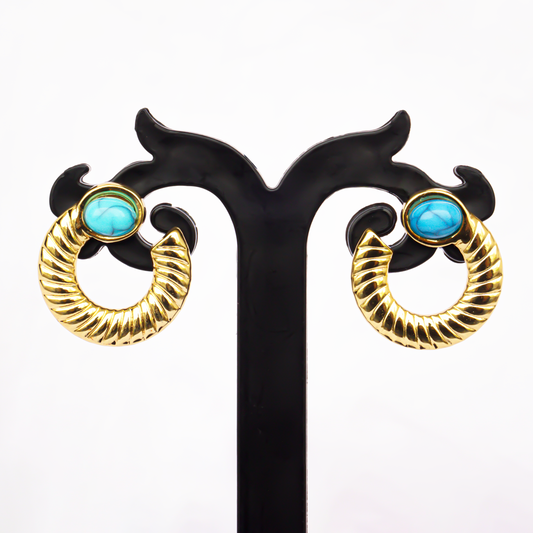 Gold Turquoise Earrings For Girls