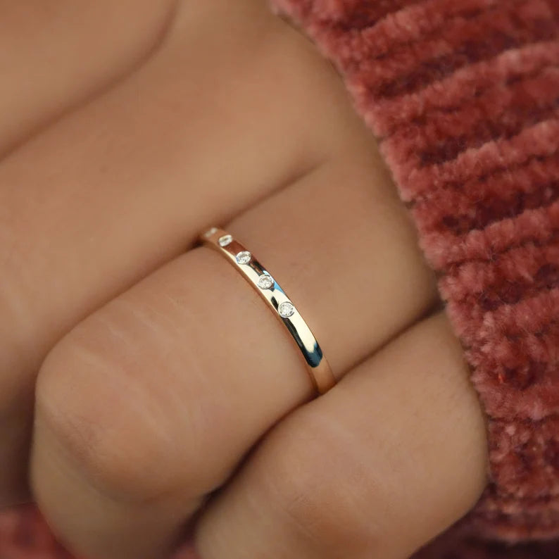 5 Stone Star Dust Diamond Rings