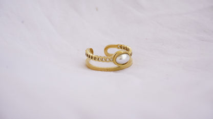 Brass Pearl Gold Plated Rin