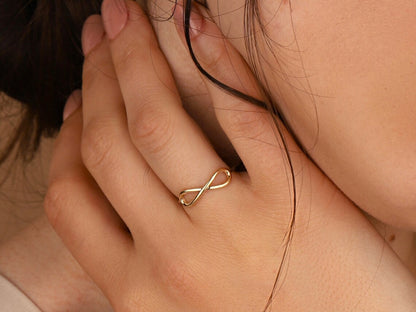 Everyday 925 Sterling Silver Gold Plates Infinity Ring