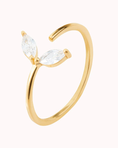 Dainty & Minimalist Marquise Flower Open Ring
